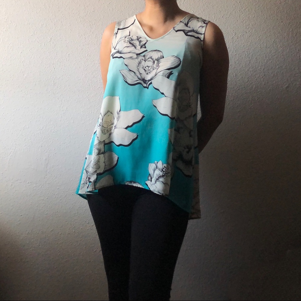 Small/Medium Alfani Hi-Lo Floral Blouse